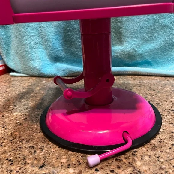 American Girl Doll Beauty Salon Chair Pink Purple Swivel Truly Me Suction Base - Picture 2 of 9